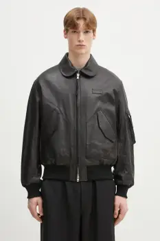 Kenzo geaca de piele culoarea negru, de tranzitie, FF55LB1430AD.99 imagine