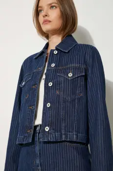 Kenzo geaca din denim Trucker Jacket Stripped femei, de tranzitie, FE62DV2456F2.DD imagine