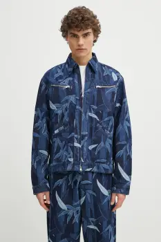 Kenzo geaca jeans culoarea albastru marin, de tranzitie, FF55DV3106P1.DM imagine