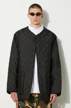 Kenzo geaca Weave Liner barbati, culoarea negru, de tranzitie, oversize, FE65OU3089DW.99 imagine