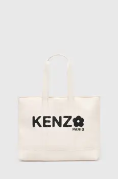 Kenzo geanta de bumbac Utility Large Tote Bag culoarea bej, FE68SA911F36.03 imagine