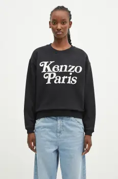 Kenzo hanorac de bumbac by Verdy Regular Sweatshirt femei, culoarea negru, cu imprimeu, FE52SW1274MF.99 imagine