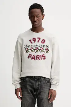 Kenzo hanorac de bumbac culoarea gri, cu imprimeu, FG55SW2064MJ imagine