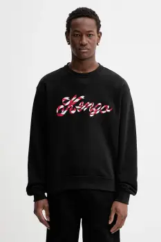 Kenzo hanorac de bumbac culoarea negru, cu imprimeu, FG55SW2024MJ imagine