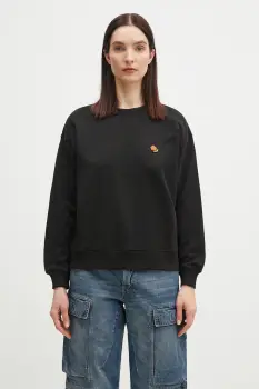 Kenzo hanorac de bumbac femei, culoarea negru, uni, FF52SW1874MF.99J imagine