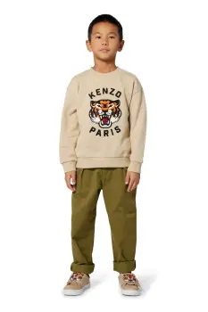 Kenzo Kids hanorac de bumbac pentru copii culoarea bej, cu imprimeu, K61432 imagine