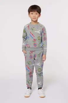 Kenzo Kids pantaloni de bumbac pentru copii culoarea gri, modelator, K60798 imagine