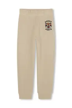 Kenzo Kids pantaloni de trening din bumbac pentru copii culoarea bej, cu imprimeu, K61455 imagine