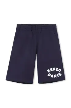 Kenzo Kids pantaloni scurti din bumbac pentru copii culoarea albastru marin, cu imprimeu, K61181 imagine