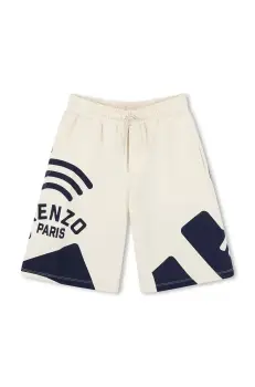 Kenzo Kids pantaloni scurti din bumbac pentru copii culoarea bej, K61116 imagine