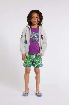 Kenzo Kids pantaloni scurti din bumbac pentru copii culoarea turcoaz imagine