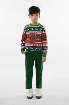 Kenzo Kids pulover copii culoarea verde imagine