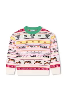 Kenzo Kids pulover pentru copii din amestec de lana culoarea bej imagine