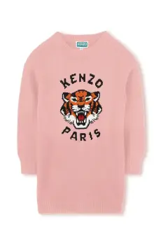 Kenzo Kids rochie din amestec de lana pentru copii culoarea roz, mini, oversize, K61356 imagine