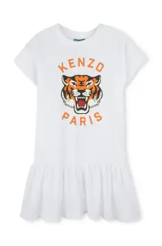 Kenzo Kids rochie din bumbac pentru copii culoarea alb, mini, evazati, K61025 imagine