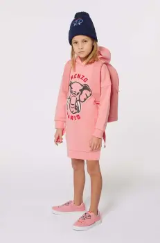 Kenzo Kids rochie din bumbac pentru copii culoarea roz, mini, drept, K60660 imagine