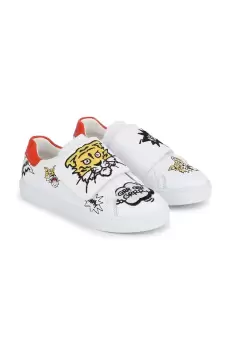 Kenzo Kids tenisi din piele copii culoarea alb imagine