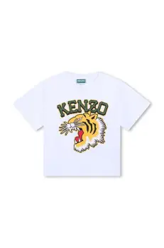 Kenzo Kids tricou de bumbac pentru copii culoarea alb, cu imprimeu, K60746 imagine