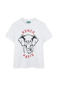 Kenzo Kids tricou de bumbac pentru copii culoarea alb, cu imprimeu, K61136 imagine