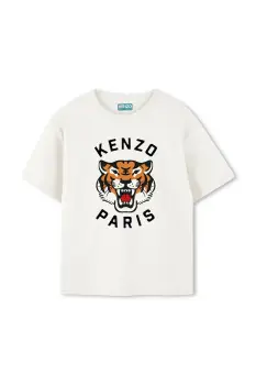 Kenzo Kids tricou de bumbac pentru copii culoarea alb, cu imprimeu, K61505 imagine