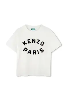 Kenzo Kids tricou de bumbac pentru copii culoarea alb, cu imprimeu, K61508 imagine