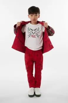 Kenzo Kids tricou de bumbac pentru copii culoarea bej, cu imprimeu imagine