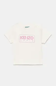 Kenzo Kids tricou de bumbac pentru copii culoarea bej, cu imprimeu, K60972 imagine