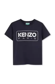 Kenzo Kids tricou de bumbac pentru copii culoarea bleumarin, cu imprimeu, K61142 imagine