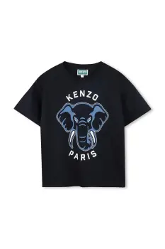 Kenzo Kids tricou de bumbac pentru copii culoarea bleumarin, cu imprimeu, K61446 imagine