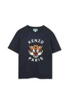 Kenzo Kids tricou de bumbac pentru copii culoarea bleumarin, cu imprimeu, K61505 imagine