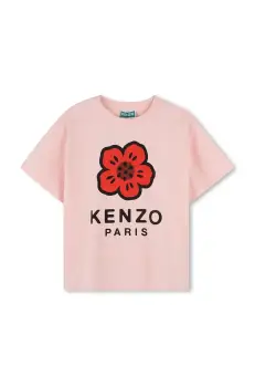 Kenzo Kids tricou de bumbac pentru copii culoarea portocaliu, cu imprimeu, K61058 imagine