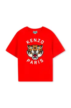 Kenzo Kids tricou de bumbac pentru copii culoarea rosu, cu imprimeu, K61137 imagine