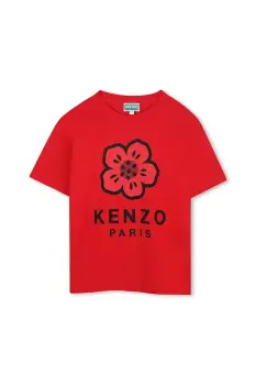 Kenzo Kids tricou de bumbac pentru copii culoarea rosu, cu imprimeu, K61507 imagine