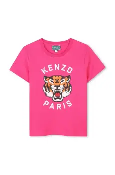Kenzo Kids tricou de bumbac pentru copii culoarea roz, K61054 imagine