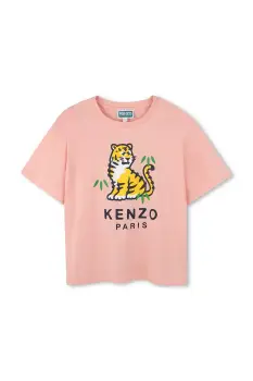 Kenzo Kids tricou de bumbac pentru copii culoarea roz, K61379 imagine