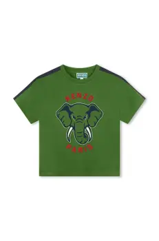 Kenzo Kids tricou de bumbac pentru copii culoarea verde, cu imprimeu, K60745 imagine