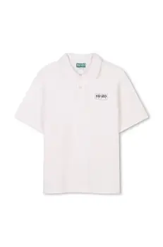 Kenzo Kids tricou polo copii culoarea alb, neted, K61105 imagine