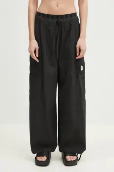 Kenzo pantaloni femei, culoarea negru, drept, high waist, FF52PA1049FI.99 imagine