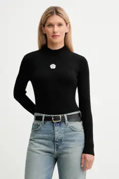 Kenzo pulover culoarea negru, light, cu turtleneck, FF62TO6123LG imagine