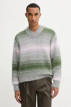 Kenzo pulover de lana culoarea gri, calduros, FF65PU7423CG imagine