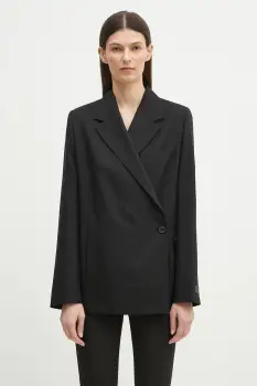 Kenzo sacou de lana culoarea negru, un singur rand de nasturi, uni, FF52VE2589RA.99 imagine