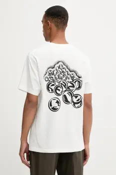 Kenzo tricou din bumbac culoarea bej, cu imprimeu, FF65TS2624SG imagine