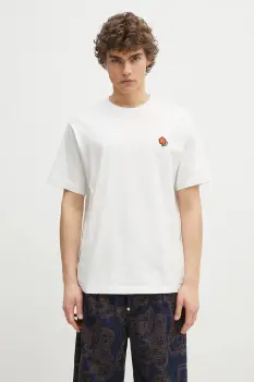 Kenzo tricou din bumbac Pop barbati, culoarea alb, cu imprimeu, FF55TS5284SG.02 imagine