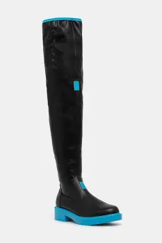 Koi Footwear cizme SWA-111 x Hatsune Miku culoarea negru, cu toc plat, SWA-111 imagine