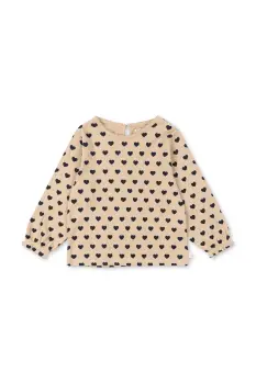 Konges Slojd bluza copii CHLEO BLOUSE GOTS culoarea bej, cu imprimeu, KS103750 imagine