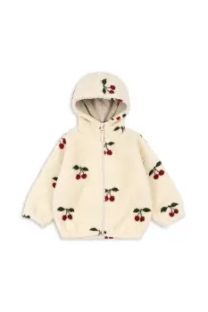 Konges Slojd bluza copii JODY TEDDY HOODIE GRS culoarea bej, cu imprimeu, KS104068 imagine
