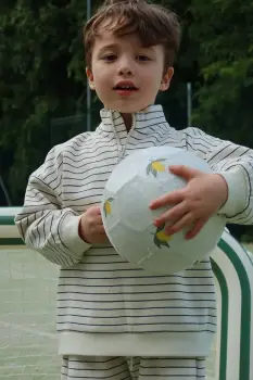 Konges Slojd bluza copii LOU STRIPE HALF ZIP SWEAT OCS imagine