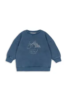 Konges Slojd bluza copii LOU WASHED SWEAT SHIRT OCS culoarea bleumarin, cu imprimeu, KS104348 imagine