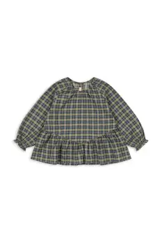 Konges Slojd bluza copii TERRE BLOUSE GOTS culoarea turcoaz, cu imprimeu, KS104011 imagine