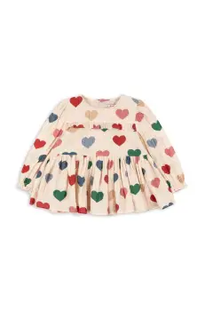 Konges Slojd bluza de bumbac pentru copii ELIN BLOUSE GOTS culoarea bej, modelator, KS101495 imagine